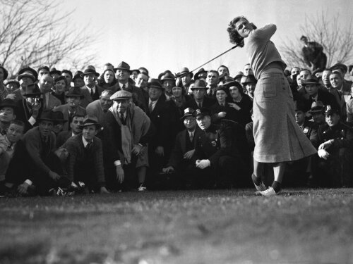 Babe Didrikson Driving Off